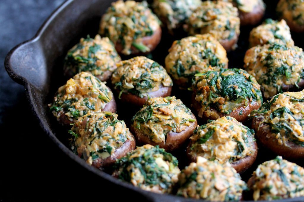 Spinach and Artichoke Stuffed Mushrooms