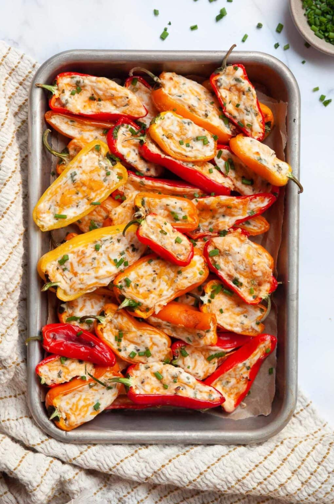 Herb Cream Cheese Stuffed Mini Peppers