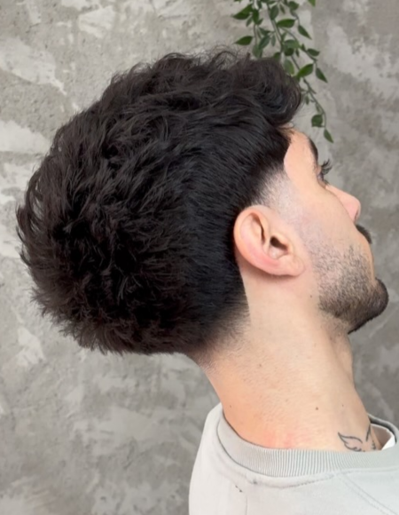 Classic Low Taper Fade with Curly Volume