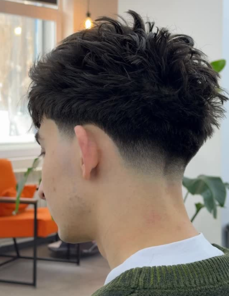 Low Drop Taper Fade with a Textured Top